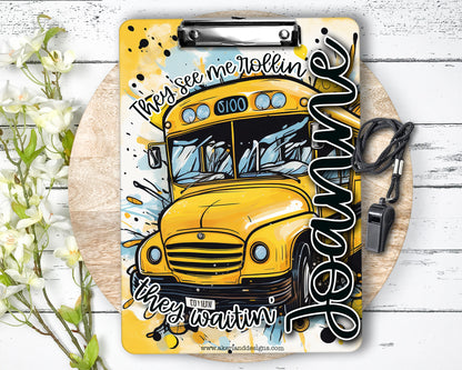 Bus Driver Clipboard with Personalization Front and Back - Gift for Bus Driver - Double Sided