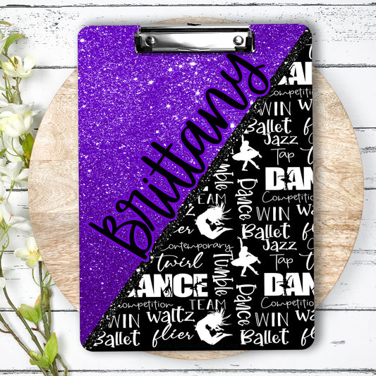 Purple Dance Clipboard with Personalization Front and Back - Gift for Dance Teacher - Double Sided