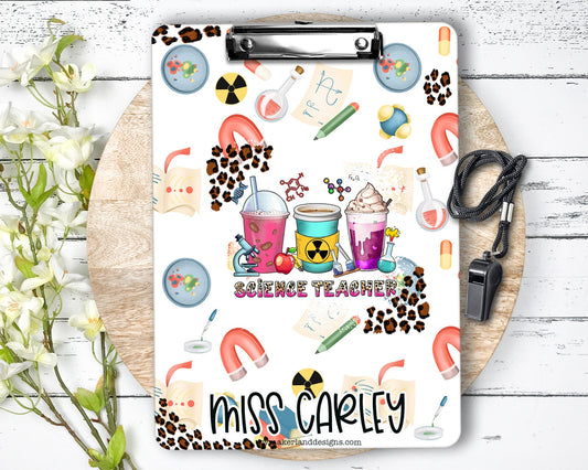 Science Teacher Clipboard with Personalization Front and Back - Science Appreciation - Double Sided