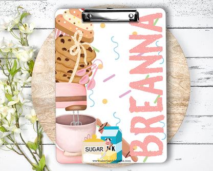 Bakers Clipboard with Personalization Front and Back - Gift for Bakers - Bakery Clipboard - Double Sided