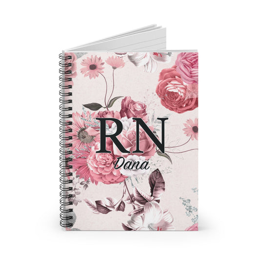 Registered Nurse Personalized Spiral Notebook - 8x6 Inch Lined Paper - Gift for Nurse