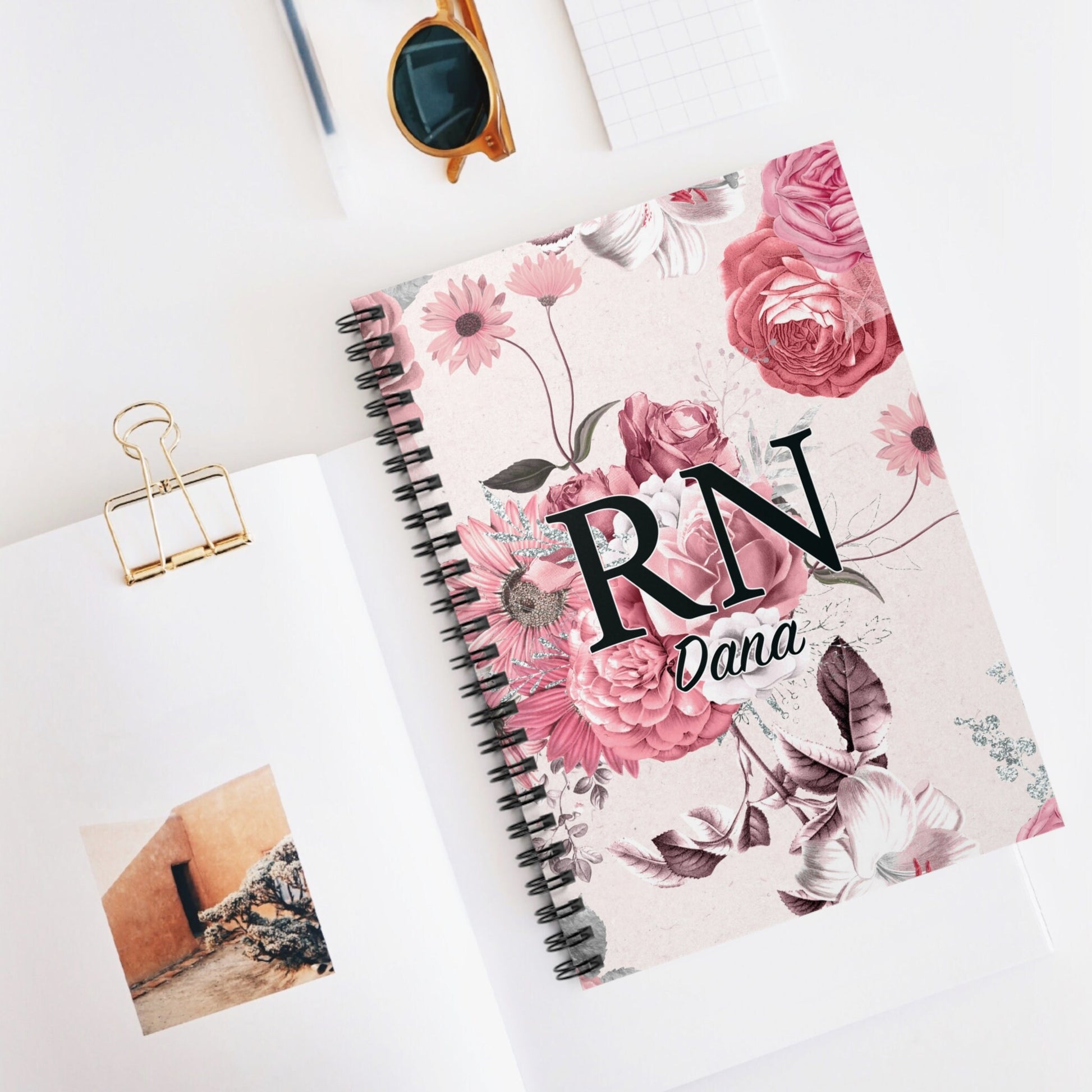 Registered Nurse Personalized Spiral Notebook - 8x6 Inch Lined Paper - Gift for Nurse