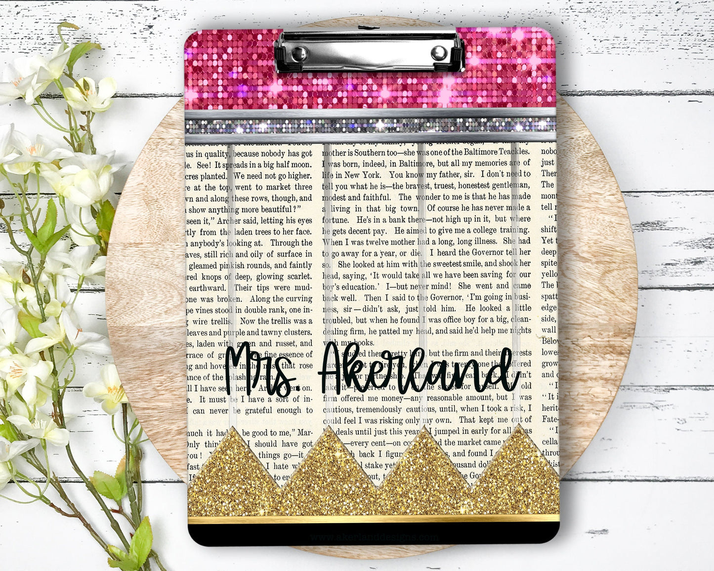 Teacher Book Pencil Clipboard - Teacher Clipboard - Personalized with a name - Double Sided Boards