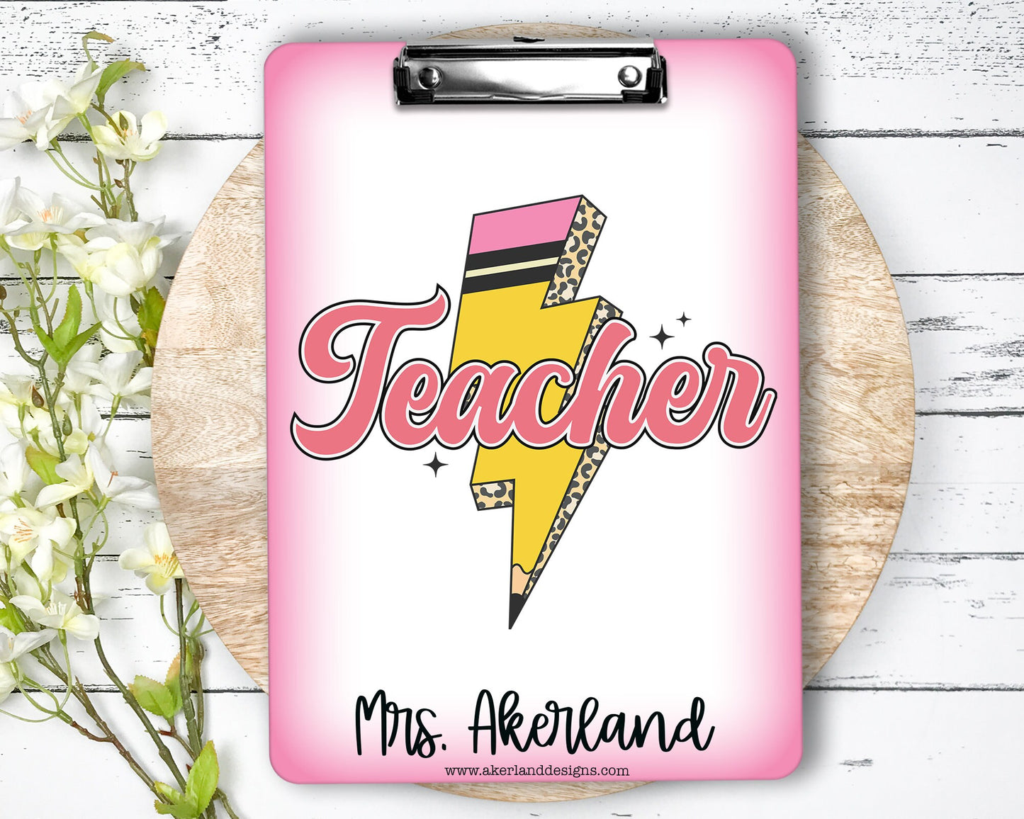 Lightning Bolt Teacher Clipboard with Personalization Front and Back - Great Gift for Teachers - Teacher Appreciation Gift - Double Sided