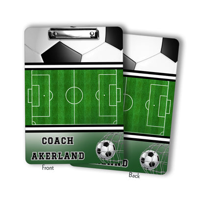 Soccer Clipboard with Personalization Front and Back - Gift for Soccer Coach - Dry Erase Surface - Double Sided