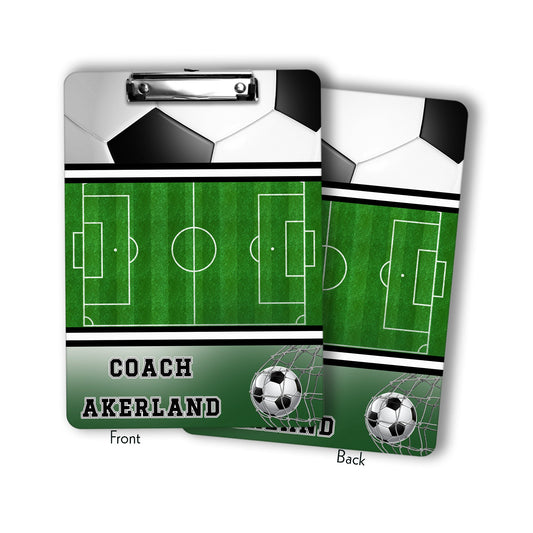 Soccer Clipboard with Personalization Front and Back - Gift for Soccer Coach - Dry Erase Surface - Double Sided