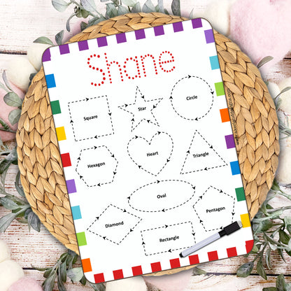 Personalized Reusable Name Practice Trace Board | Dry Erase Board with Black Dry Erase Pen Included | Homeschool Tools | Alphabet Practice