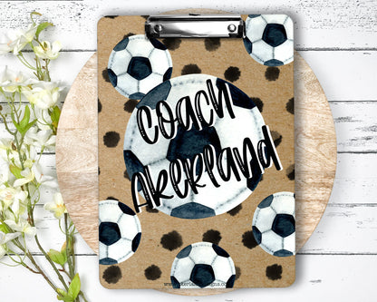 Soccer Clipboard Double Sided Personalization Front and Back - Gift for Soccer Coach