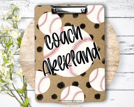 Baseball Clipboard with Personalization Front and Back / Great Gift for Coach - Double Sided