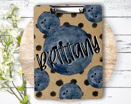 Bowling Clipboard with Personalization Front and Back - Gift for Bowling League - Double Sided