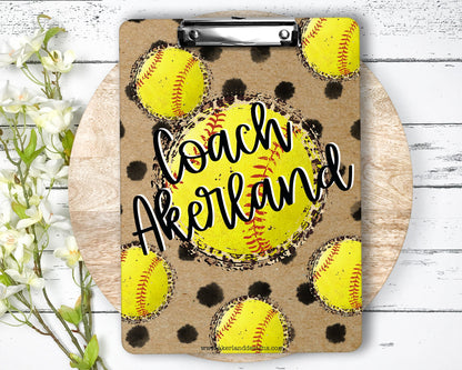 Softball Coach Clipboard with Personalization on both sides FRONT AND BACK Teacher Appreciation Gift - Back to school gift