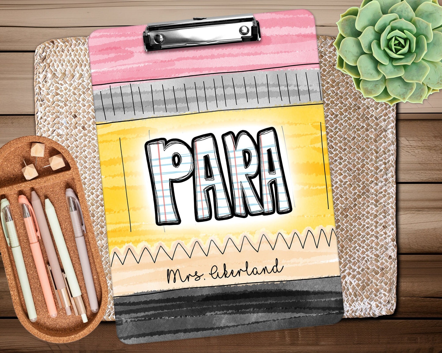 PARA Pencil Clipboard with Personalization Front and Back Gift for PARA'S | Back to School Gift - Double Sided