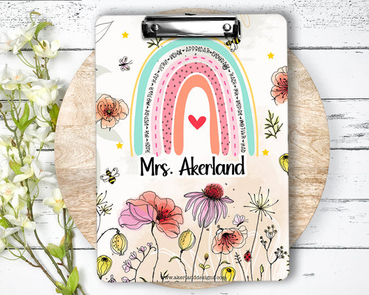 Teacher Clipboard with Personalization Front and Back  Gift for Teachers - Double Sided