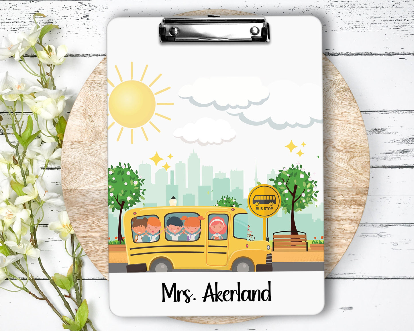 Teacher Clipboard with Personalization Front and Back - Gift for Teacher or School Bus Driver - Double Sided