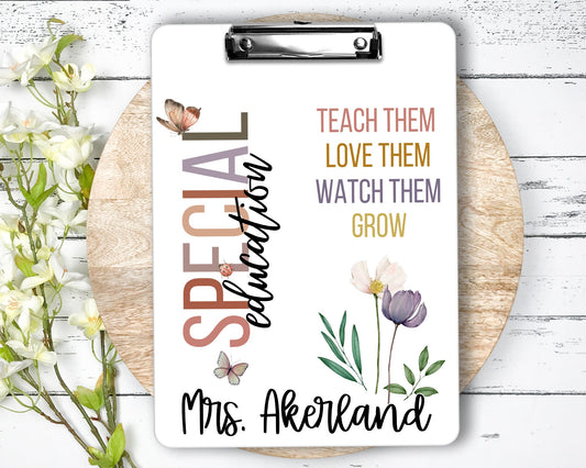 Special Education Teacher Clipboard with Personalization FRONT and BACK - SPED Teacher Gift - Double Sided