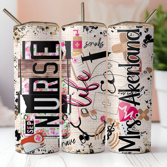 Nurse Life Personalized with a name 20 oz or 30 oz Tumbler with Straw