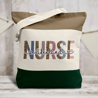 Nurse Tote Bag, Heavy Canvas Tote bags personalized for that special nurse! 6 Colors to choose from.
