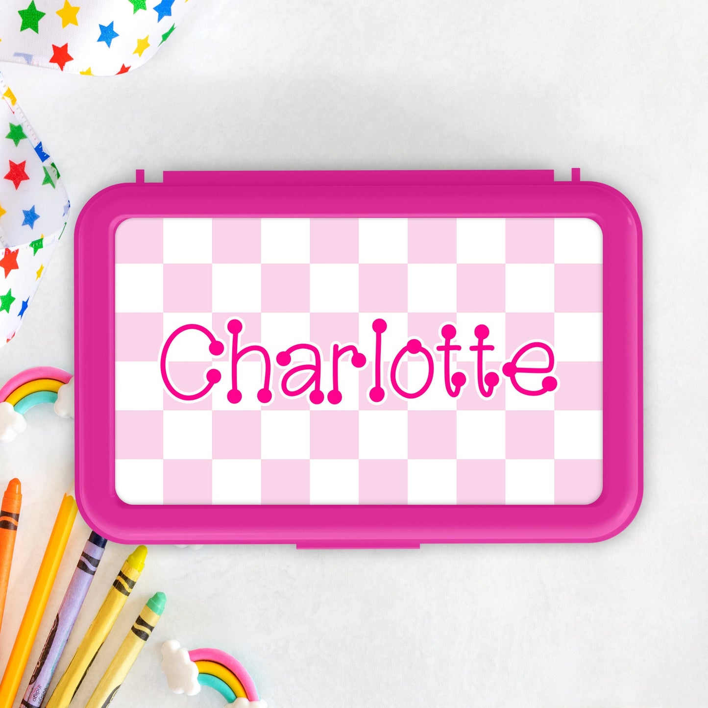 Pencil Box personalized with a name / Custom Pencil Box with name / Multiple colors to choose from / Pink Pencil Box