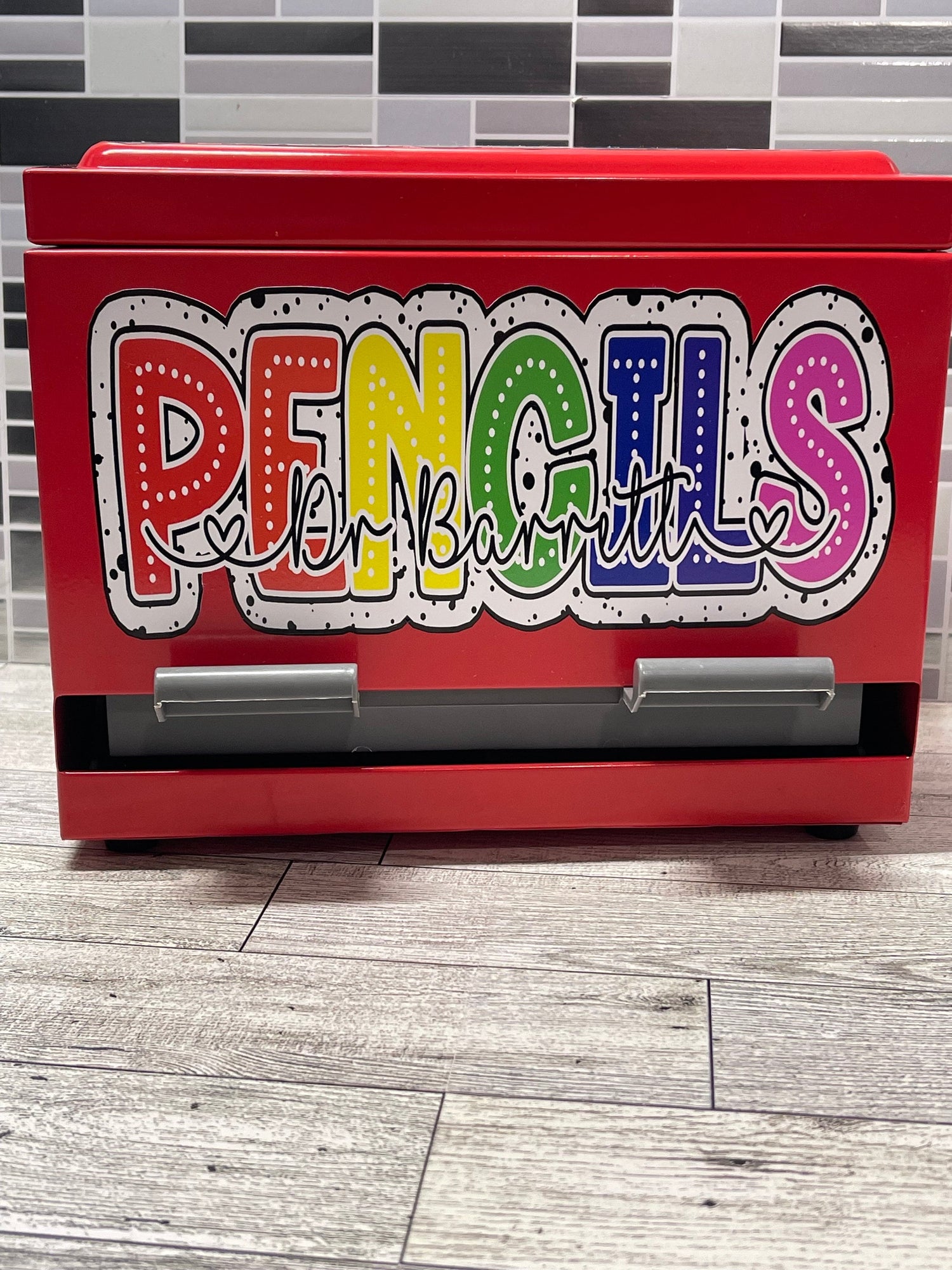 Pencil Dispenser Personalized for Teacher / Classroom Decor/ Gift for Teacher/ Teacher Appreciation Gift/ Red Pencil Dispenser