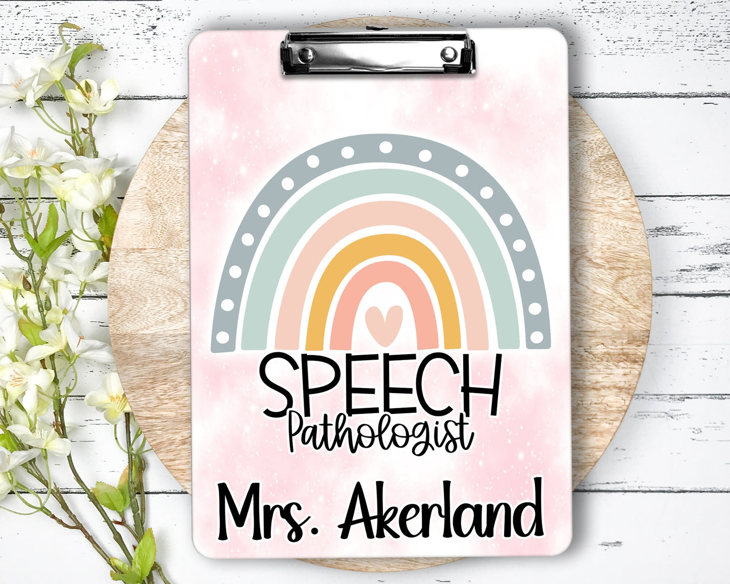 Speech Pathologist Clipboard with Personalization Front and Back - Double Sided