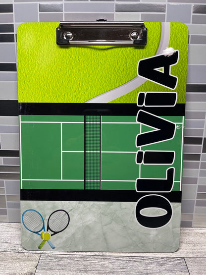 Tennis Coach Clipboard with Personalization Front and Back - Gift for Tennis Coach - Double Sided