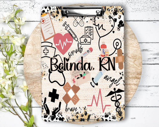 Nurse Clipboard with name front and back - Nurse Gift - Nurse Graduate Gift