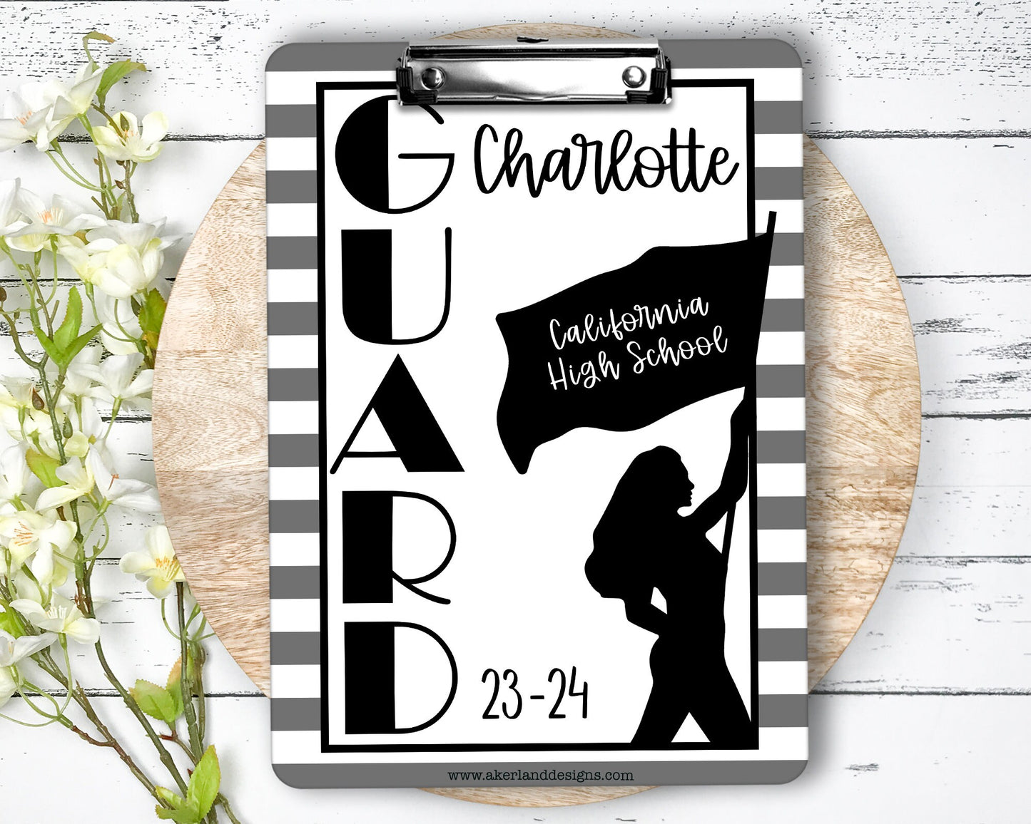 Color Guard Clipboard personalized with a name - 2 Sizes available - Customize colors available