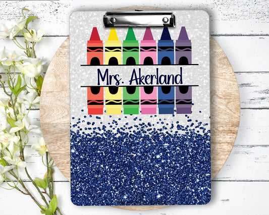 Blue Teacher Clipboard with Personalization Front and Back    Gift for Teachers - Double Sided