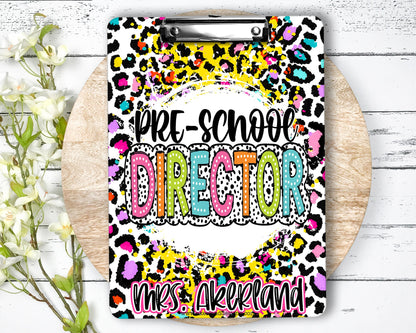 Pre-School Director Clipboard with Personalization Front and Back - Double Sided