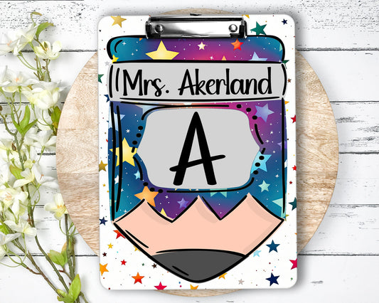 Hand Drawn Pencil Theme Teacher Clipboard with Personalization on both sides FRONT AND BACK Teacher Appreciation Gift - Back to school gift