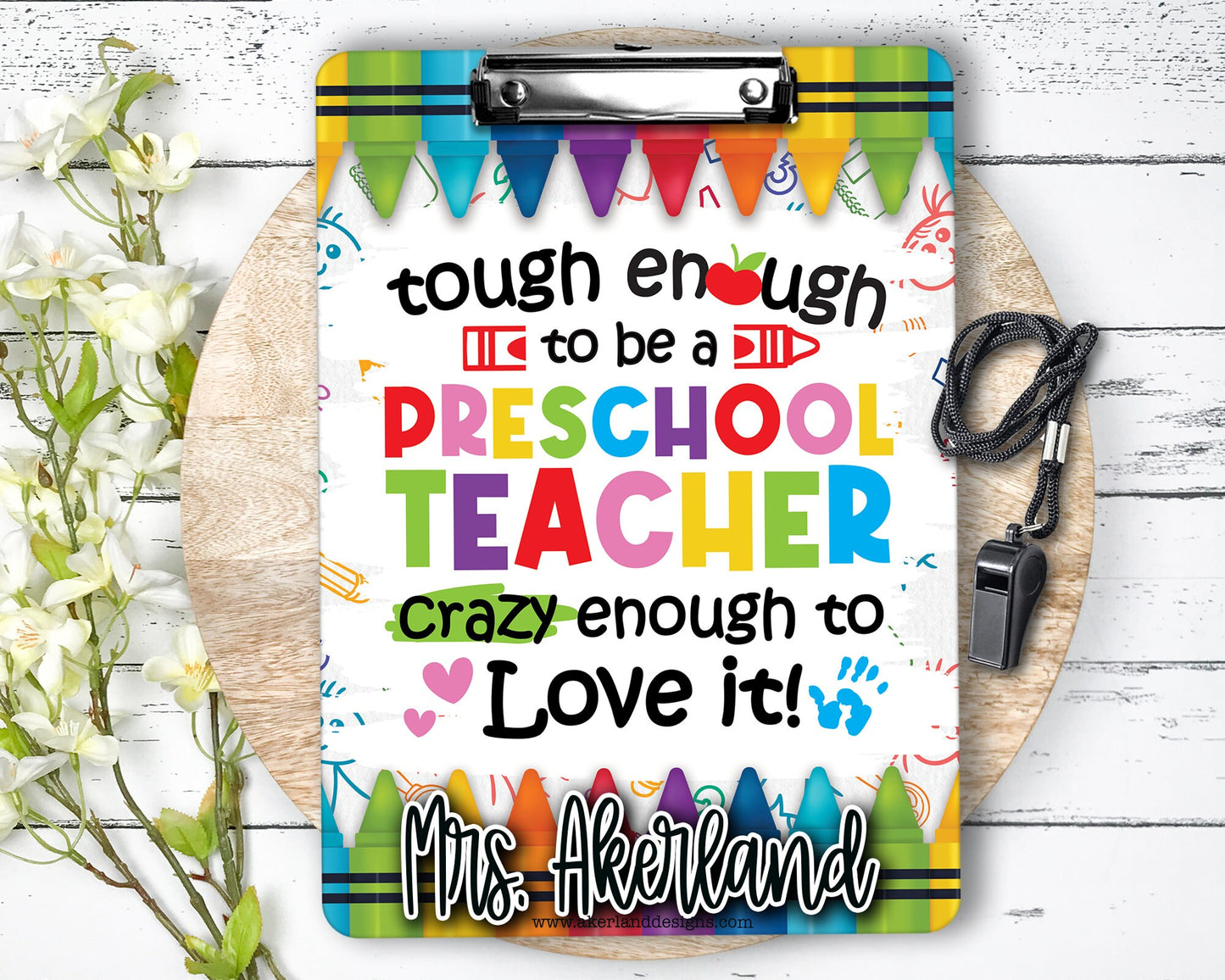 PRESCHOOL Teacher Clipboard Personalized with a name - Double Sided - Gift for Daycare Provider