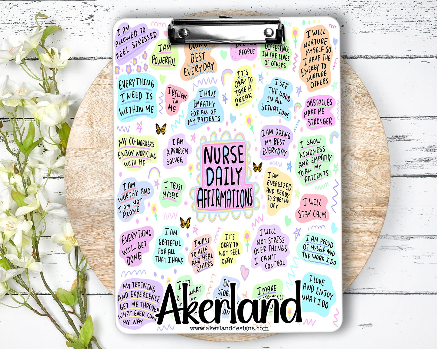 Nurse Daily Affirmation Clipboard with Personalization Front and Back - Double Sided