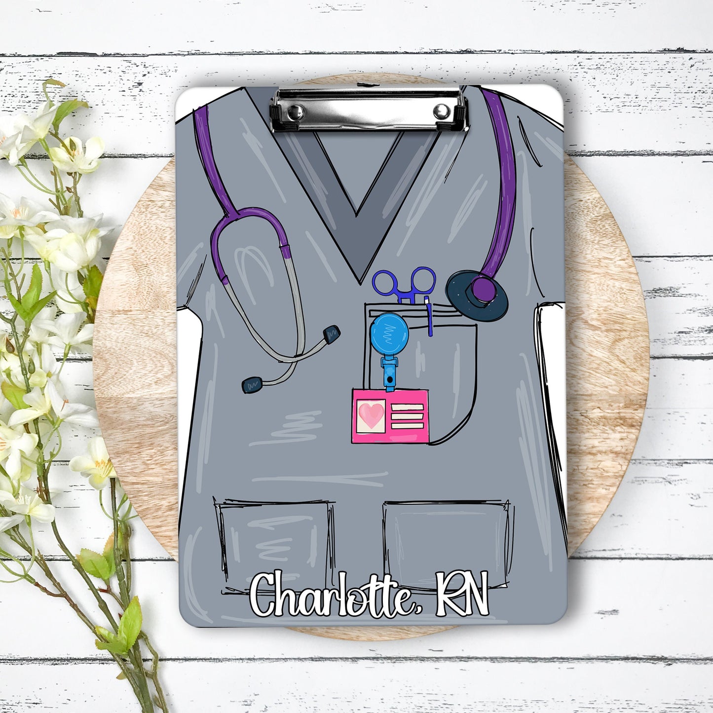 Nurse Clipboard with name front and back - Nurse Gift - Nurse Graduate Gift