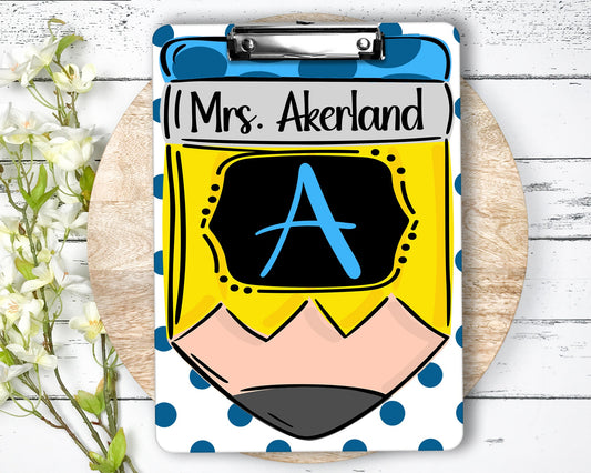 Hand Drawn Pencil Theme Teacher Clipboard with Personalization on both sides FRONT AND BACK Teacher Appreciation Gift - Back to school gift