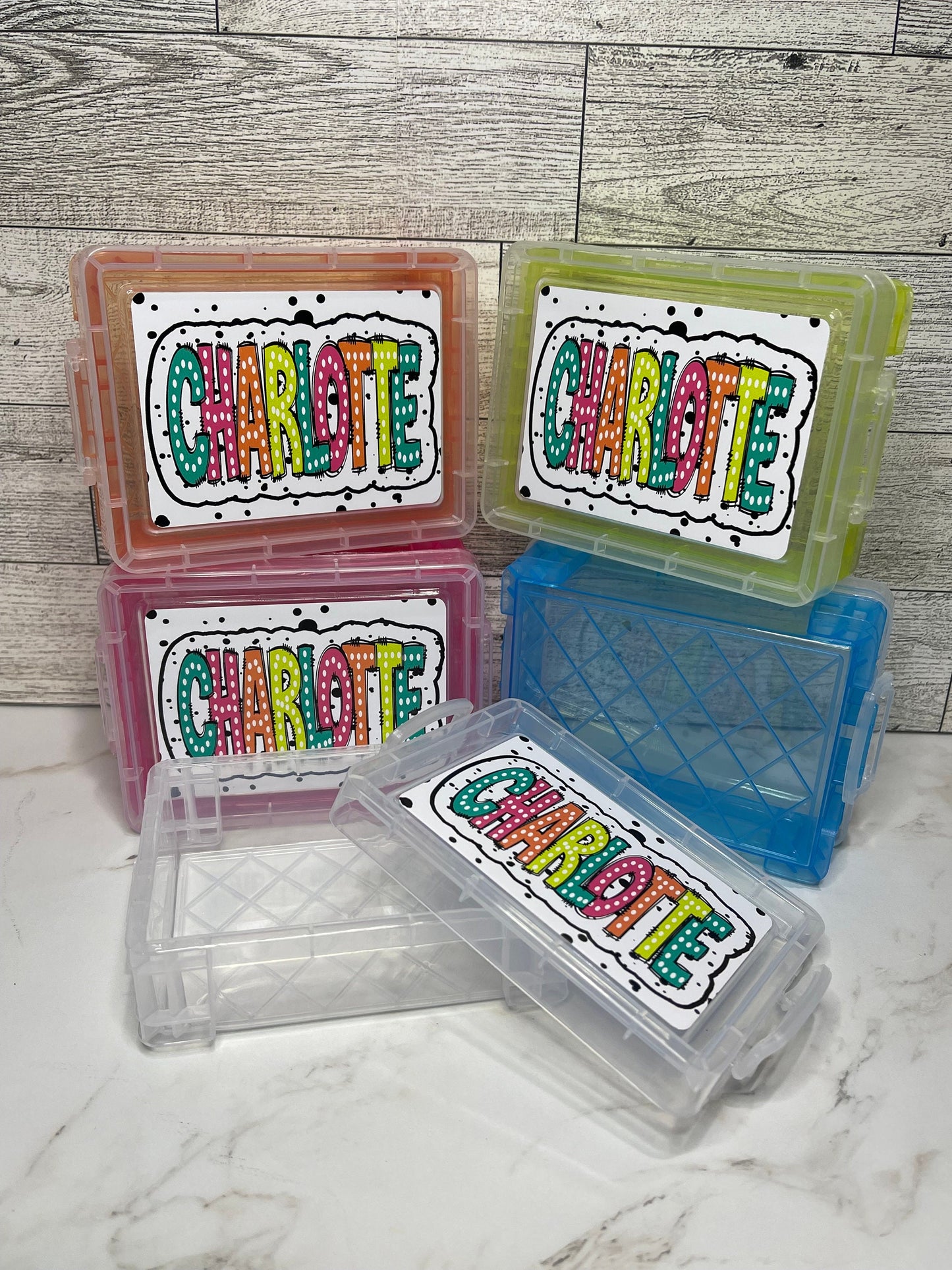 Crayon Box personalized with a name - Custom Crayon Box for back to school -Kindergarten Supplies Organization