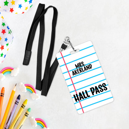 Classroom Hall Pass, Library Pass, Office Pass, Restroom Pass, Custom Hall Passes Pencil Theme Teacher Gift