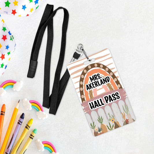 School Hall Passes rainbow theme Bundle of 6 or individual passes and customize to fit your classroom.