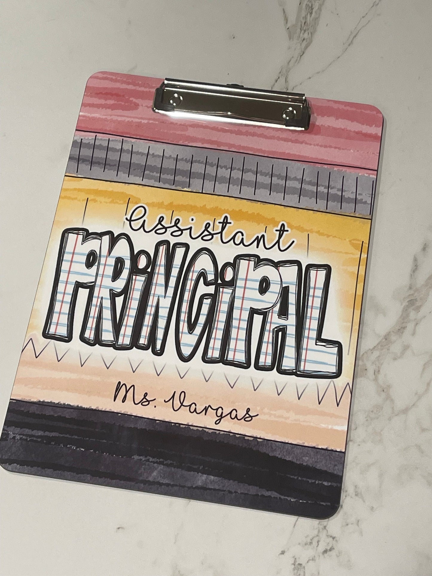 Principal Pencil Clipboard with Personalization Front and Back | Gift for Teachers | Back to School Gift - Double Sided