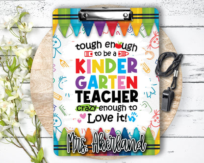 Kindergarten Teacher Clipboard Personalized with a name - Double Sided - Gift for Daycare Provider