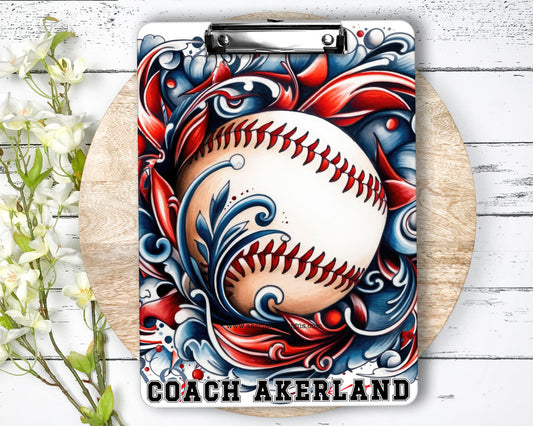 Baseball Clipboard with Personalization Front and Back / Great Gift for Coach - Double Sided