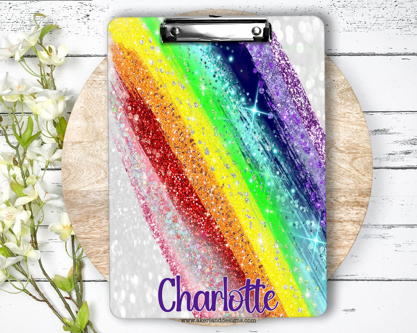 Rainbow Clipboard - Double Sided - Personalized with a name