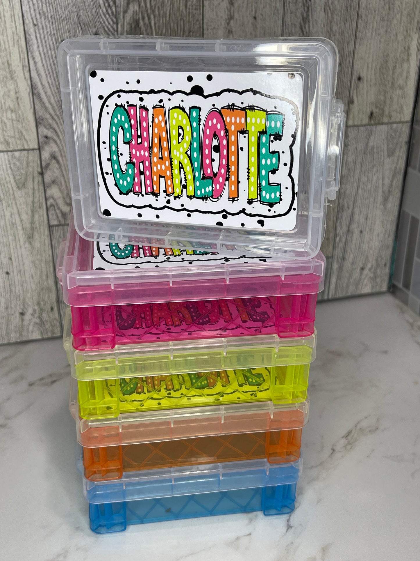 Crayon Box personalized with a name - Custom Crayon Box for back to school -Kindergarten Supplies Organization