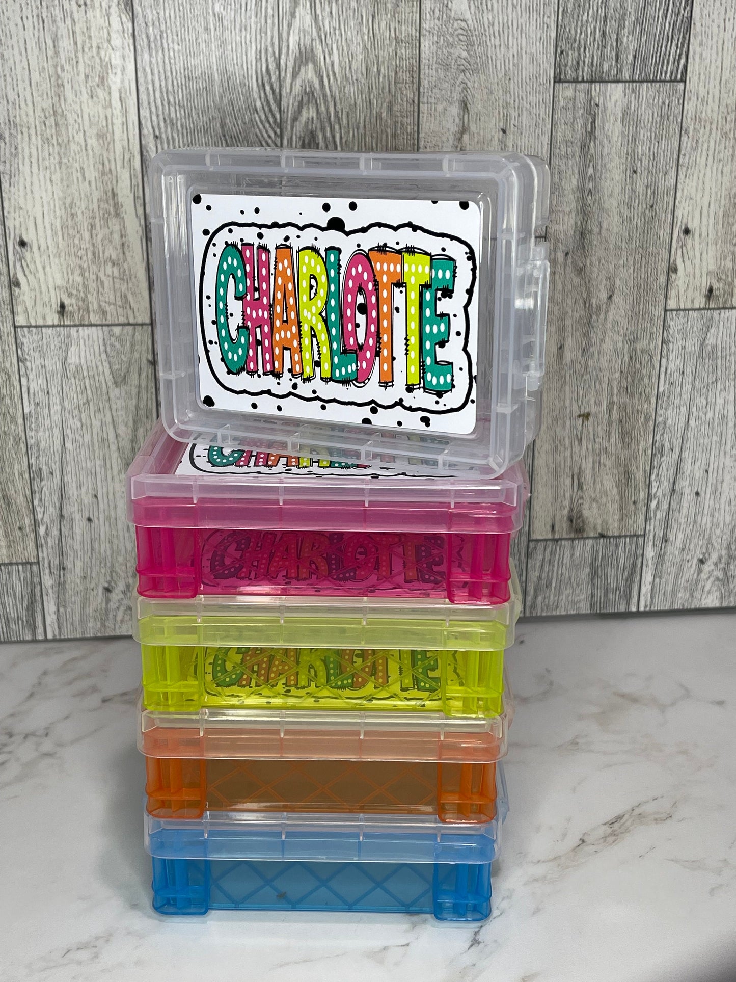 Crayon Box personalized with a name - Custom Crayon Box for back to school -Kindergarten Supplies Organization