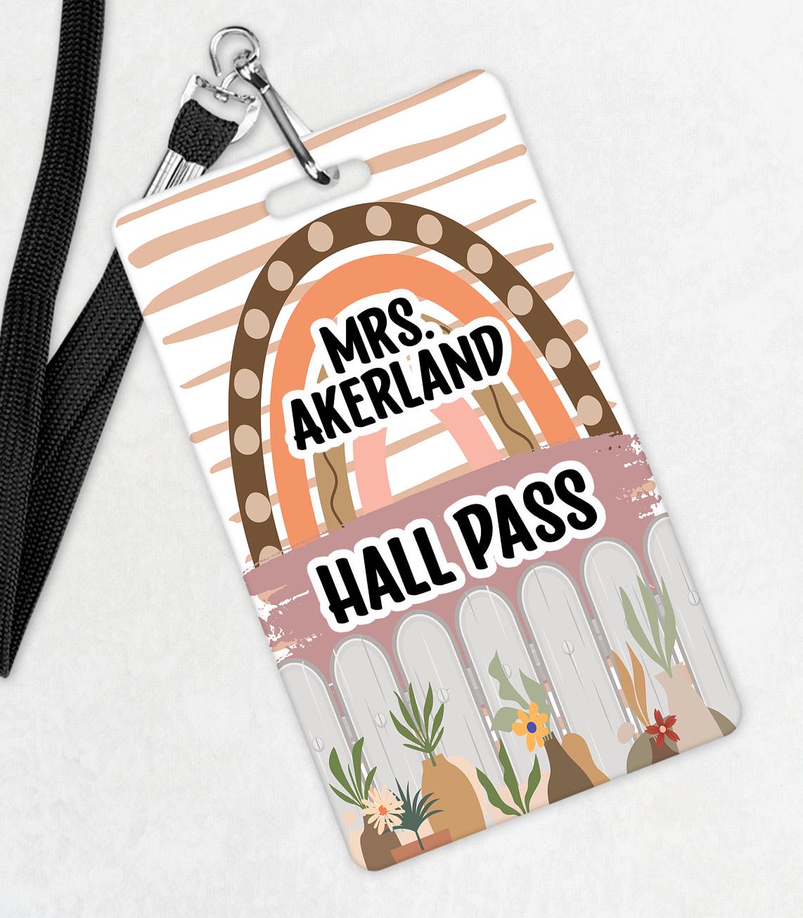 School Hall Passes rainbow theme Bundle of 6 or individual passes and customize to fit your classroom.