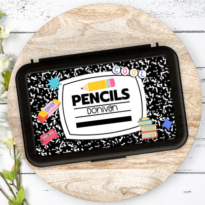 Pencil Box personalized with a name / Custom Pencil Boxes for school / School Supplies Organization / Student Back to School Supplies