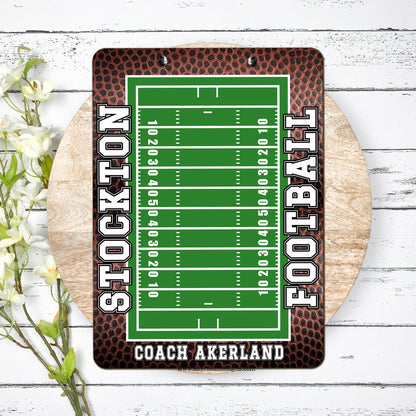 Football Coach Clipboard with Personalization Front and Back Great Gift for Coach - Double Sided