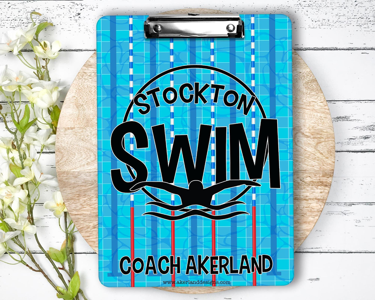 Swim Coach Clipboard with Personalization Front and Back - Gift for Coach - Double Sided