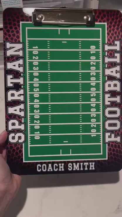 Football Coach Clipboard with Personalization Front and Back Great Gift for Coach - Double Sided
