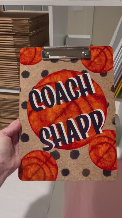 Basketball Coach Clipboard with Personalization on both sides FRONT AND BACK Teacher Appreciation Gift - Back to school gift