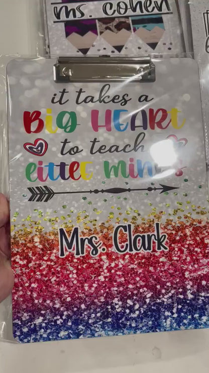 Rainbow Teacher Clipboard with Personalization Front and Back - Great Gift for Teachers - Teacher Appreciation Gift - Double Sided